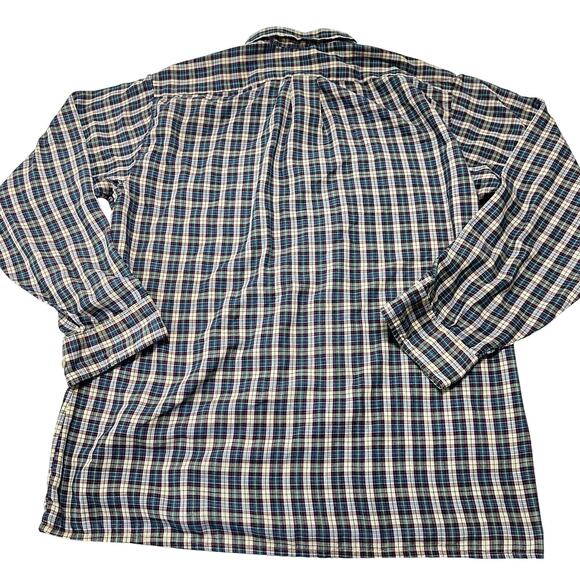 Vintage The Fox JC Penney Size L Green Red Plaid Button Up Shirt Tailored USA - Picture 2 of 6